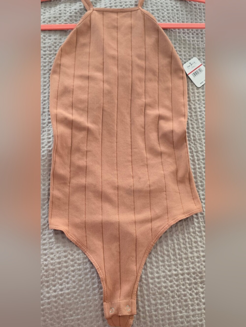 Free People NWT Strappy Ribbed Bodysuit, Terracotta, Women's XS/S